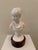 Vintage Italian glazed ceramic portrait bust, dating to approximately the 1960s. The figure depicts a young woman in 18th-...