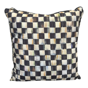 Mackenzie-Childs Courtly Check Linen Pillow