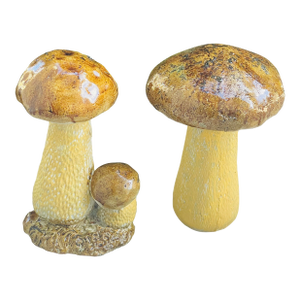 1960s Two Boletus Mushrooms Garden Concrete Ornaments, 2 Pieces