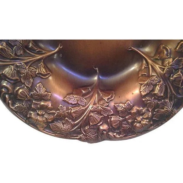 Art Nouveau Vintage Copper Repousse Decorative Bowl For Sale - Image 3 of 4