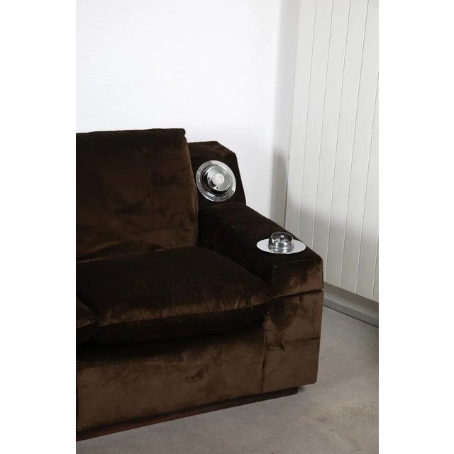 Sofa in Velvet, 1970s For Sale - Image 4 of 7