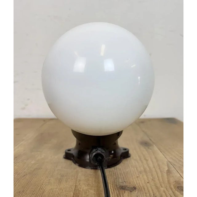1970s Vintage Brown Bakelite Wall Light with Milk Glass, 1970s For Sale - Image 5 of 10