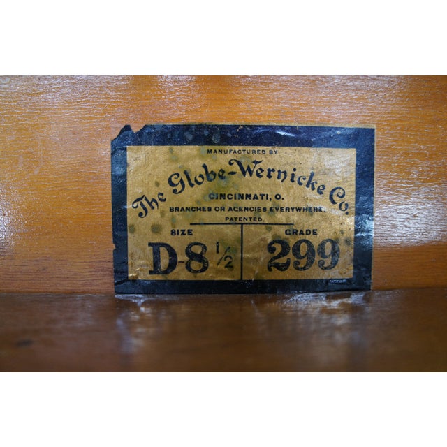 Brown Antique Globe Wernicke Quartersawn Oak Mission Stacking Barrister Bookcase 58" For Sale - Image 8 of 12