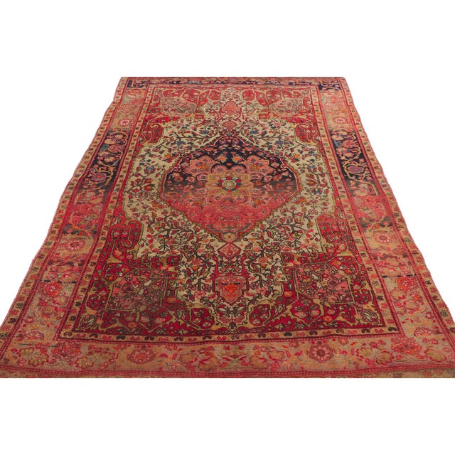 Antique Persian Sarouk Farahan Rug - 04'00 X 06'08 For Sale - Image 4 of 8