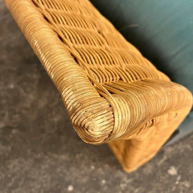 Pair of Large Cube Wicker Lounge Club Chairs For Sale In Cleveland - Image 6 of 12