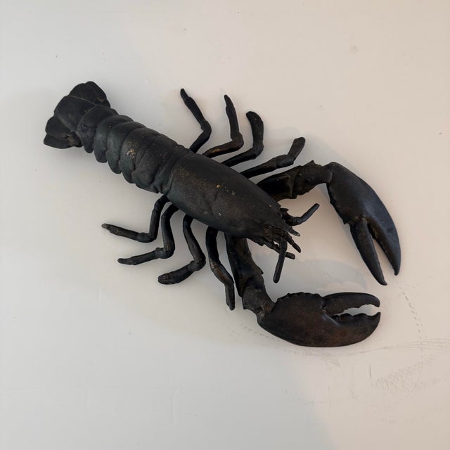Vintage Large Blackened Cast Metal Lobster Sculpture For Sale In Richmond - Image 6 of 8