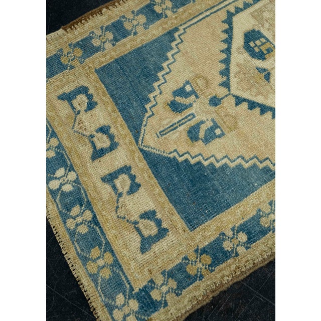 Turkish Mini Rug Oriental Hand Knotted Vintage Rug 1'10" x 3'7" #16427 For Sale - Image 4 of 8