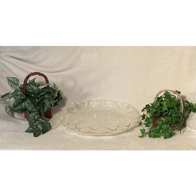 Mid-Century Modern Vintage Lucite Ruffled Shallow 17" Serving Bowl Platter, Circa 70s For Sale - Image 3 of 10