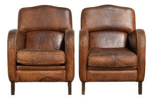 Vintage Industrial Sheepskin Lounge Chairs, Set of 2