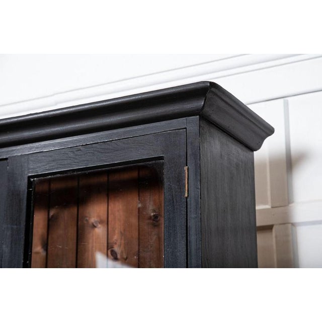 English Ebonised Pine Glazed Dresser, 1920 For Sale - Image 11 of 18