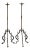 19th Century Wrought Iron & Brass Torchieres For Sale