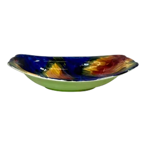 Vintage Oval Maling Multicolored Art Deco Bowl Made in England - Circa 1930’s