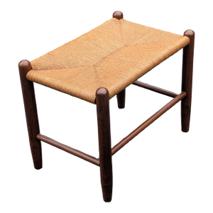 Vintage French Country Rush Footstool Stool