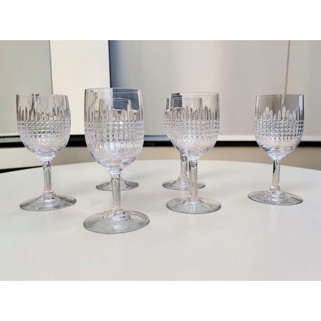 19th Century Antique Crystal Bordeaux No. 4 Wine Glasses from Baccarat, 1890s, Set of 6 For Sale - Image 5 of 8