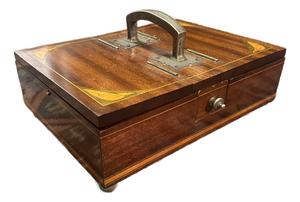 Rare 19th-Century Antique American Mahogany Inlaid Compartment Box