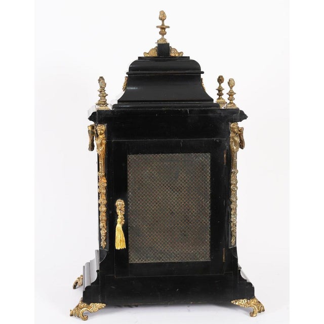 Antique Ormolu Mounted Ebonised Gilt Bronze Chiming Mantel Clock, C1860 For Sale - Image 13 of 18