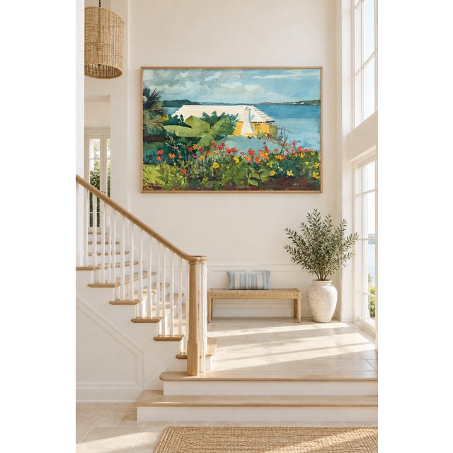 Bunny Williams Home 1899 Vintage Coastal Landscape Art Print, Bermuda by Winslow Homer - 18" X 12" For Sale - Image 4 of 9