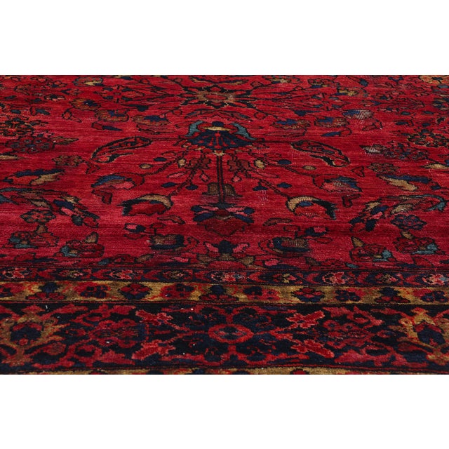 Early 20th Century Antique Red Persian Mahal Rug - 08'10 X 12'00 For Sale - Image 5 of 9
