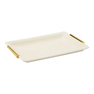 AERIN Faux Shagreen Small Vanity Tray, Cream