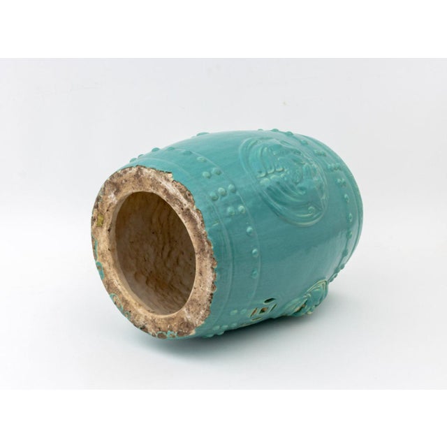 Chinese Turquoise Glazed Ceramic Garden Seat For Sale - Image 9 of 11