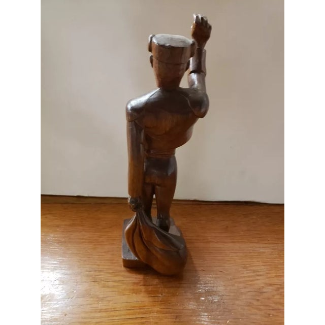 Mexican 1968 Handmade Wooden Matador Figurine For Sale - Image 3 of 6