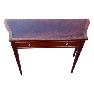 Late 20th Century Mahogany Inlaid Banded Console Table Tradition House For Sale