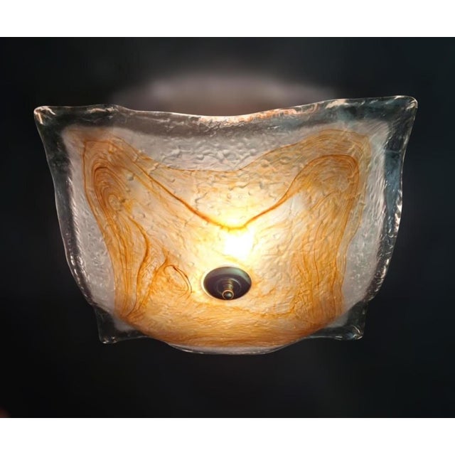Glass 1960s Square Flush Mount by Mazzega For Sale - Image 7 of 10