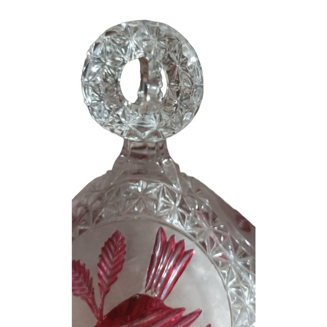 Mid-Century Modern Crystal Candyholder with Marble and Metal Base For Sale - Image 3 of 4