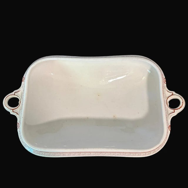 Late 19th Century Antique Victorian Aesthetic Movement a.f. Foley Staffordshire Transferware Covered Vegetable Dish - Stoke on Trent England For Sale - Image 5 of 6