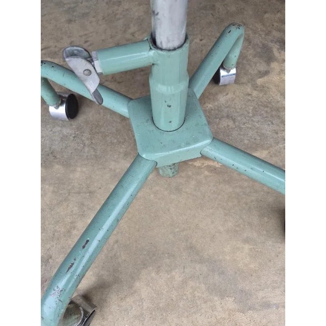 1970s Avocado Dept of Education MCM Industrial Rolling Chair For Sale - Image 9 of 13