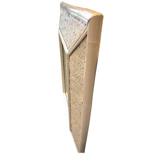 Wood Vintage Beveled Bamboo Mirror For Sale - Image 7 of 8