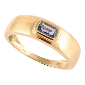 Genuine Tanzanite Ring in 18k Solid Yellow Gold Size 7