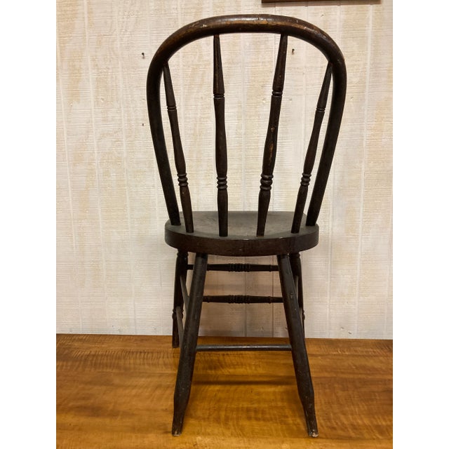 American Antique Bow Back Chair For Sale - Image 3 of 9