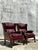 Vintage Regency Merlot Leather Wingback Chairs - A Pair For Sale - Image 4 of 10