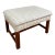 Vintage Pillow Top Tufted Tweed Upholstered Wood Bench For Sale