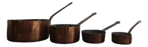 Early 20th Century French Copper Pots, Set of 4, 1890s, Set of 4