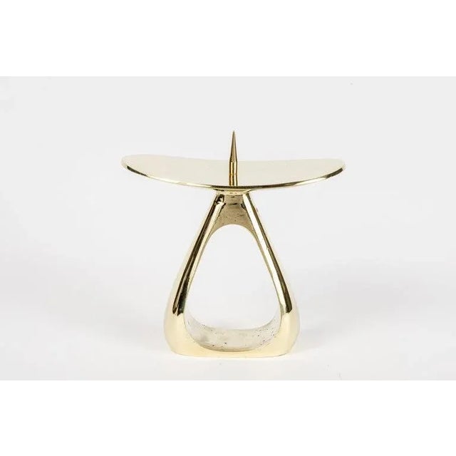 Metal Carl Auböck #3470 Polished Brass Candleholder- A Pair For Sale - Image 7 of 11