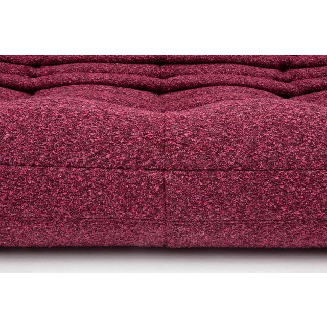 Textile Togo Three-Seater Sofa in Burgundy Bouclet by Michel Ducaroy for Ligne Roset For Sale - Image 7 of 18