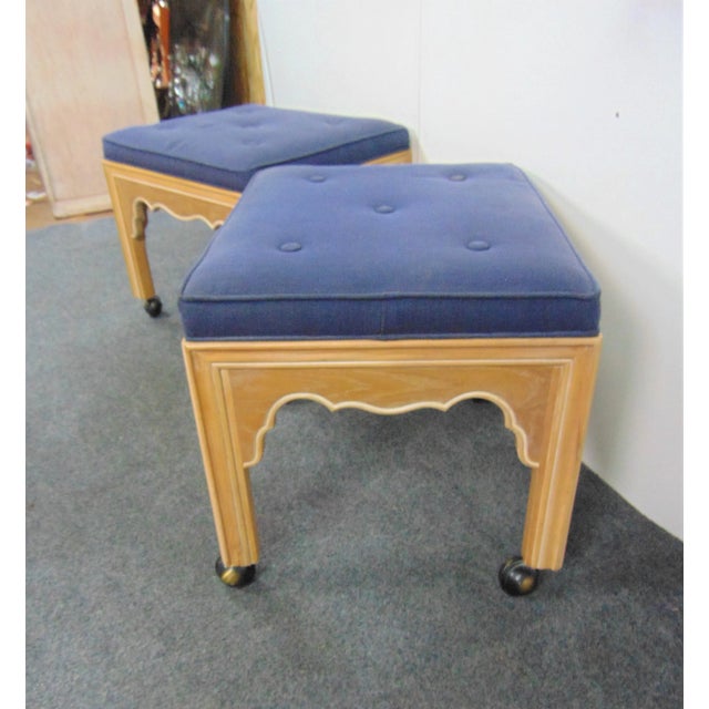 Late 20th Century Hekman Chippendale Style Rolling Stools - a Pair For Sale - Image 5 of 7