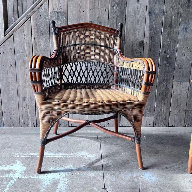 Vintage Wicker Bedroom Armchair For Sale - Image 10 of 12