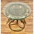 2020s Vintage Walker Foundry Hollywood Regency Style Aluminum Gold Decorated Dogwood Table With Glass For Sale - Image 5 of 10