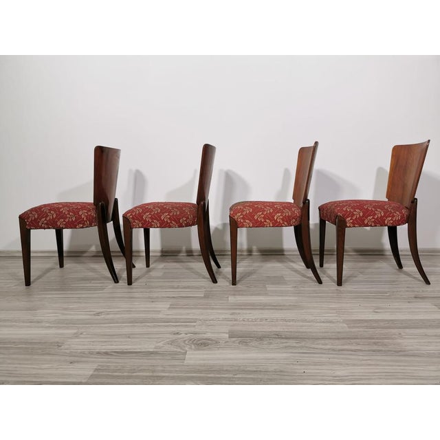 Brown Art Deco Dining Chairs by Jindrich Halabala, 1940s, Set of 4 For Sale - Image 8 of 15