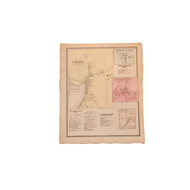 Paper Antique Carmel NY map For Sale - Image 7 of 7