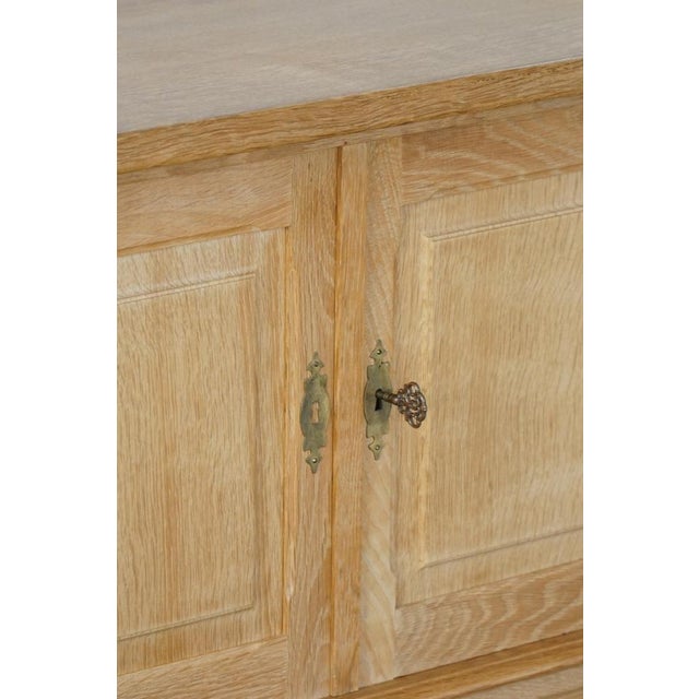 Wood Low Brutalist Sideboard in Oak by Henning Kjærnulf, 1960s For Sale - Image 7 of 18