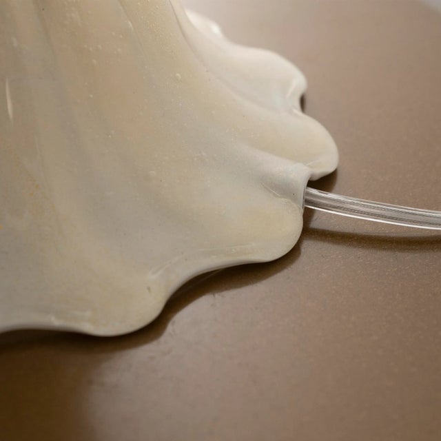 Gold White and Gold Blown Murano Glass Table Lamps, Italy, 1980s For Sale - Image 8 of 12