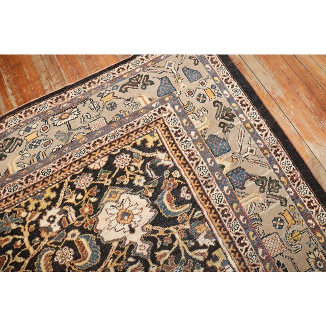 Black Antique Zabihi Collection Persian Mahal Rug For Sale - Image 8 of 12