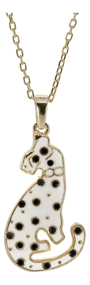 Gold Dalmatian Dog Necklace