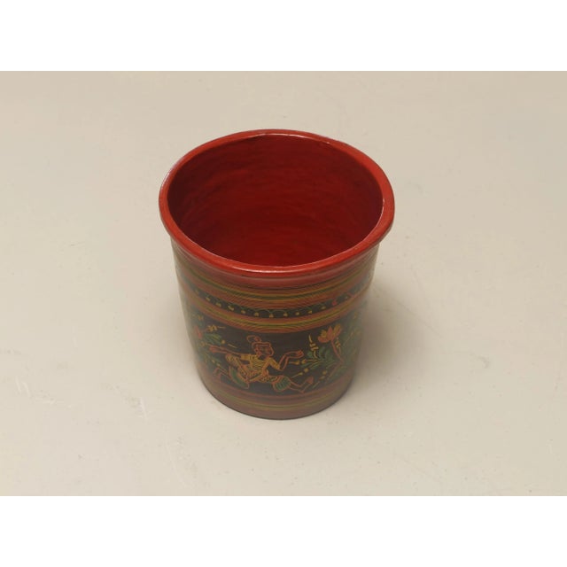 20th Century Antique Burmese Lacquered Cup For Sale - Image 9 of 10