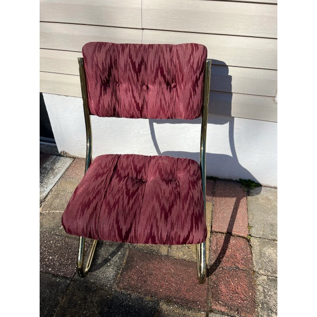 Blush 1980s Brass Dining Chair in the Style Milo Baughman- Set of 6 For Sale - Image 8 of 8