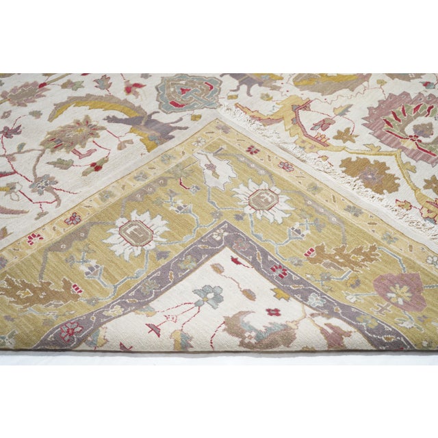 Cream Contemporary Sumak Rug 10'0'' X 14'0'' For Sale - Image 8 of 9